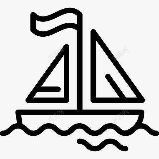 帆船暑假系列直线型图标svg_新图网 https://ixintu.com 帆船 暑假系列 直线型
