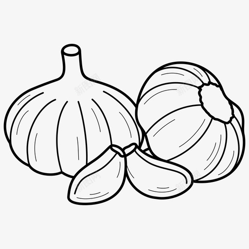 大蒜烹饪原料食品香料图标svg_新图网 https://ixintu.com 大蒜 烹饪原料 种类 食品香料 香料
