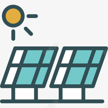 太阳能电池板活动线性颜色图标图标