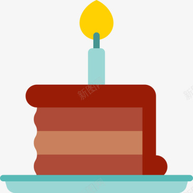 蛋糕片生日派对7扁平图标图标