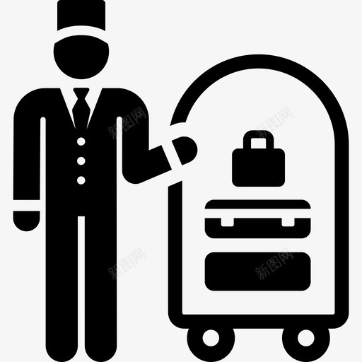 行李员职业象形图填充图标svg_新图网 https://ixintu.com 填充 职业象形图 行李员