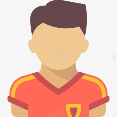 足球运动员体育头像扁平图标图标