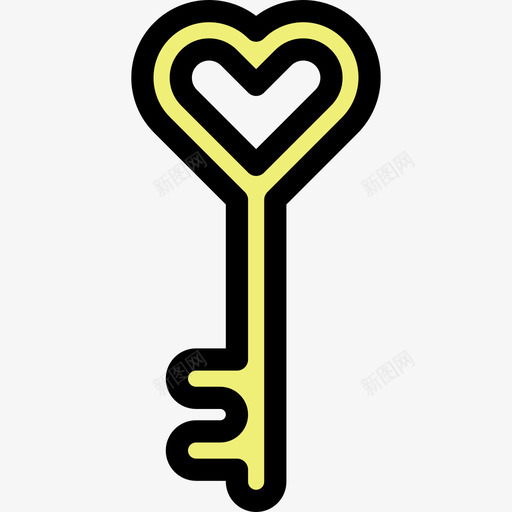 钥匙工具和器具线性颜色爱套图标svg_新图网 https://ixintu.com 工具和器具 线性颜色爱套 钥匙