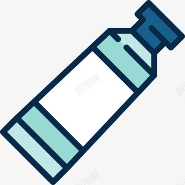 涂料管固定线性颜色图标图标