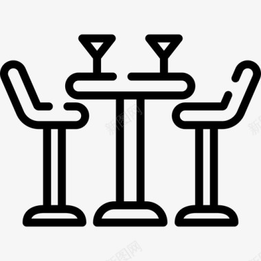 餐桌酒吧和酒吧图标图标