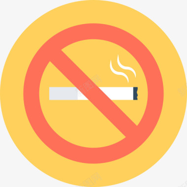 禁止吸烟酒店和服务循环图标图标