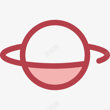 土星宇宙红色图标图标