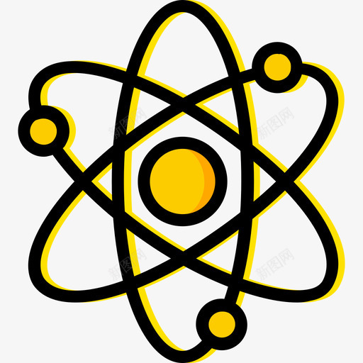 原子科学9黄色图标svg_新图网 https://ixintu.com 原子 科学9 黄色