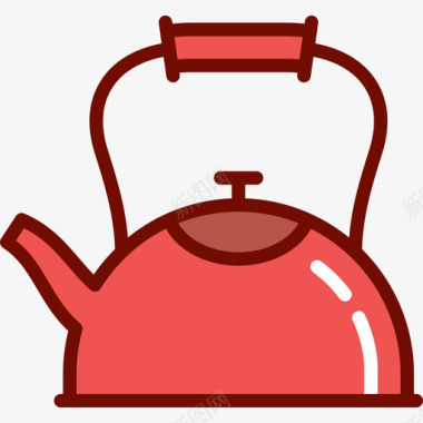 水壶咖啡店3线性颜色图标图标