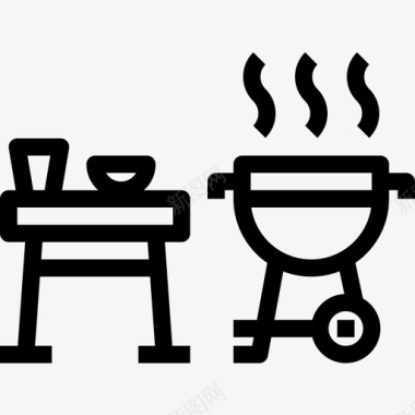 烧烤露营美食图标图标
