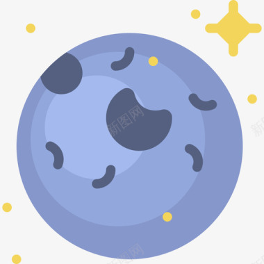 海王星太空3平坦图标图标