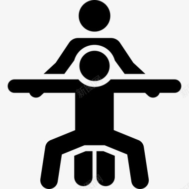 瑜伽运动象形图填充图标图标