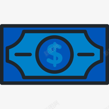 金钱商业元素4线条色彩图标图标