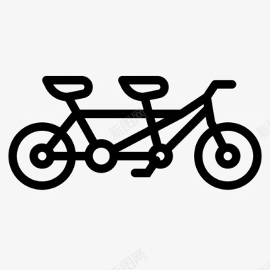 串联自行车浪漫图标图标