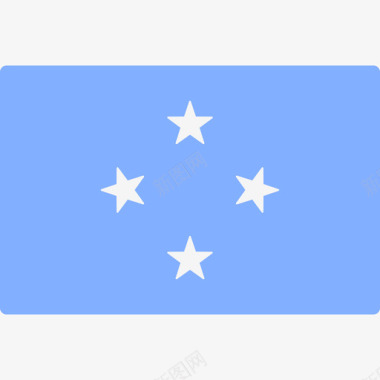 密克罗尼西亚国际旗帜长方形图标图标