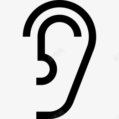 耳保健收集线性图标图标