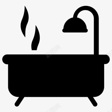 桑拿热水浴蒸汽浴图标图标