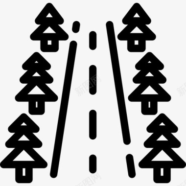 道路景观轮廓线性图标图标