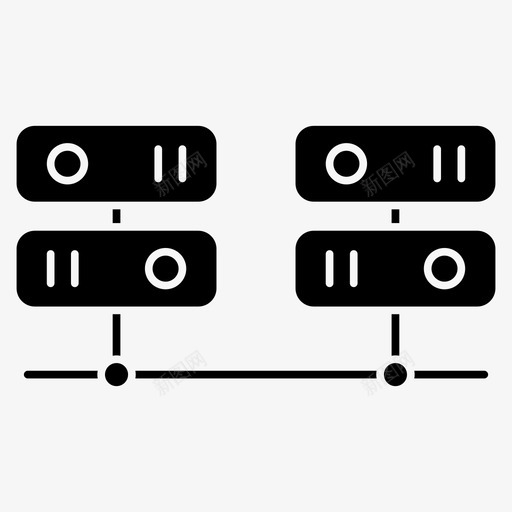 数据中心服务器web托管图标svg_新图网 https://ixintu.com web托管 web托管字形图标 数据中心 服务器