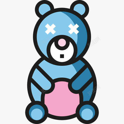 熊婴儿和玩具4线性颜色图标svg_新图网 https://ixintu.com 婴儿和玩具4 熊 线性颜色