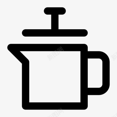 咖啡壶咖啡因盖子图标图标