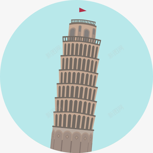 比萨斜塔世界纪念碑圆形平面图标svg_新图网 https://ixintu.com 世界纪念碑 圆形平面 比萨斜塔