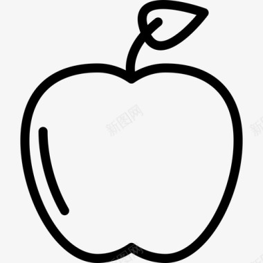 苹果厨房元素线性图标图标