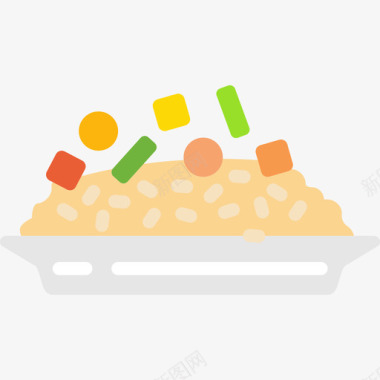 意大利烩饭美食套餐平底图标图标