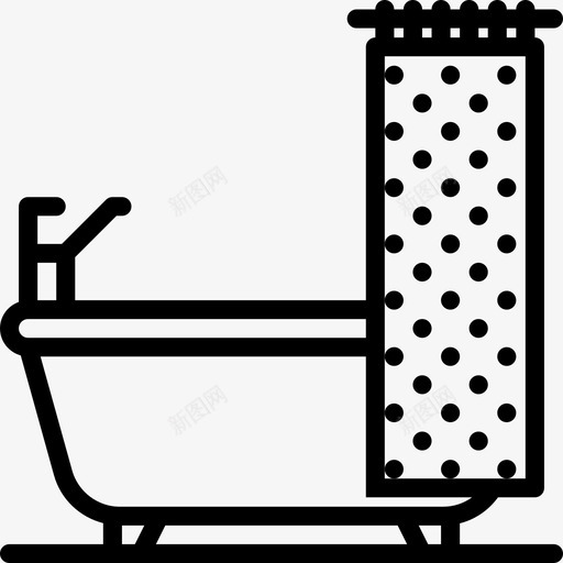 浴缸家用直列式图标svg_新图网 https://ixintu.com 家用 浴缸 直列式