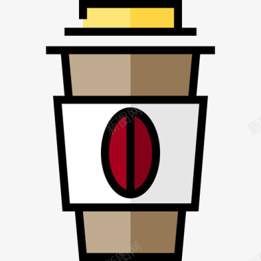 咖啡杯咖啡店元素2线性颜色图标图标