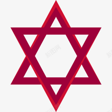 犹太教信仰符号扁平图标图标