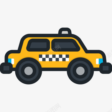 出租车市区3线性颜色图标图标
