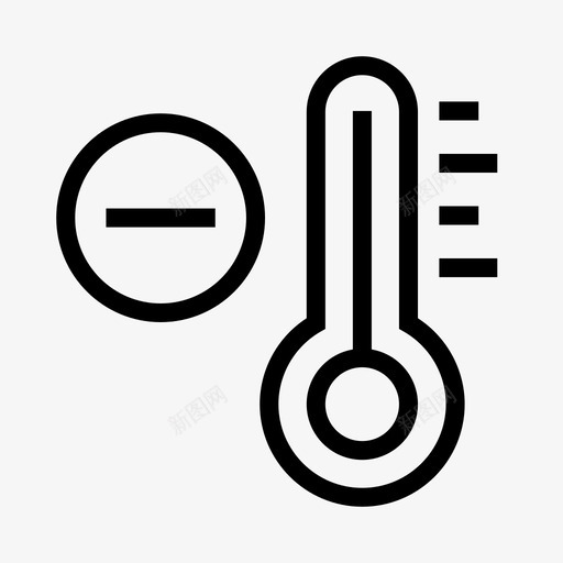 负温度气候下降图标svg_新图网 https://ixintu.com 下降 天气 天气线 气候 温度计 负温度