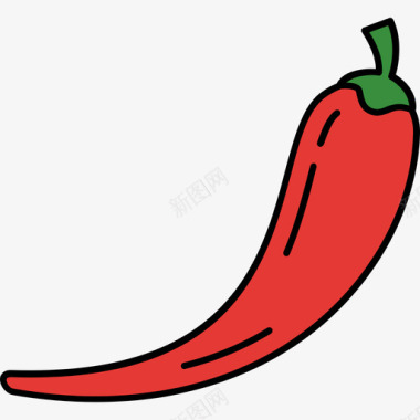 辣椒食品和饮料6颜色128px图标图标