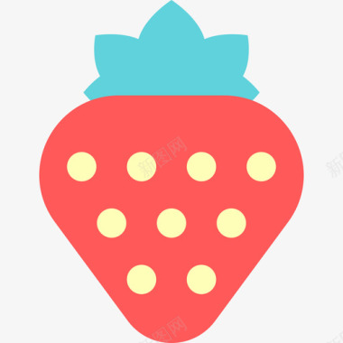 草莓食品和餐厅元素扁平图标图标