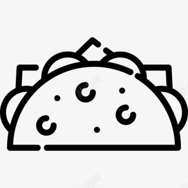 墨西哥玉米饼3直线型图标图标