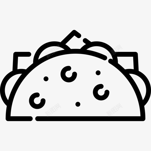 墨西哥玉米饼3直线型图标svg_新图网 https://ixintu.com 墨西哥玉米饼3 直线型