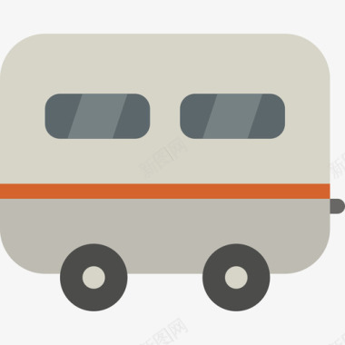 拖车旅行和冒险公寓图标图标