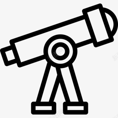 望远镜学校直线图标图标