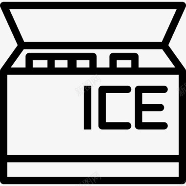 冰淇淋家用和家具元件直线型图标图标