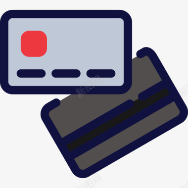 信用卡商务卡15线性彩色图标图标