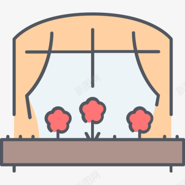 窗户家具25颜色图标图标