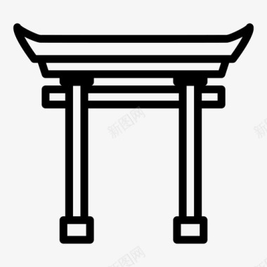 神道教拱门宗教图标图标