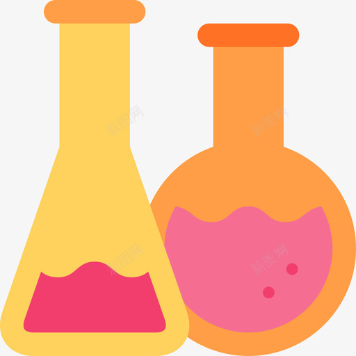 烧瓶科学研究3扁平图标svg_新图网 https://ixintu.com 扁平 烧瓶 科学研究3