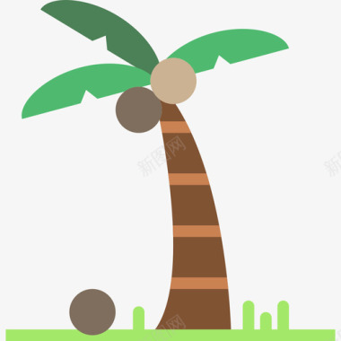 棕榈树旅行平坦图标图标