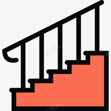 楼梯家具24彩色图标图标