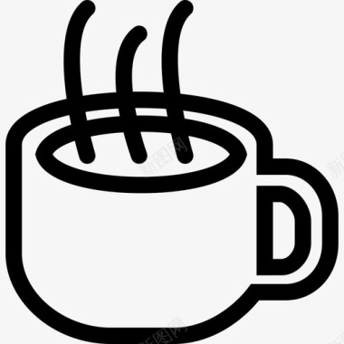 咖啡饮料和食物收集直系图标图标