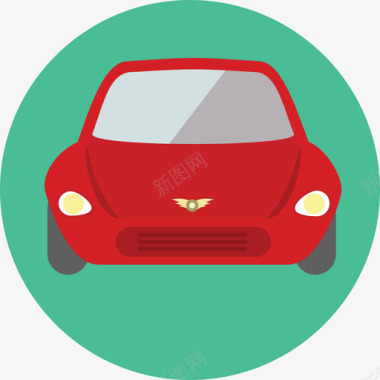 汽车旅行和交通圆形平面图标图标