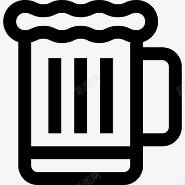 啤酒派对元素3线性图标图标