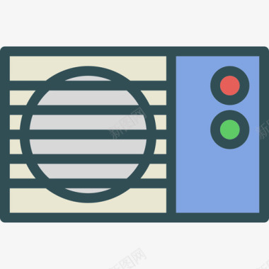 空调16号天气线性颜色图标图标